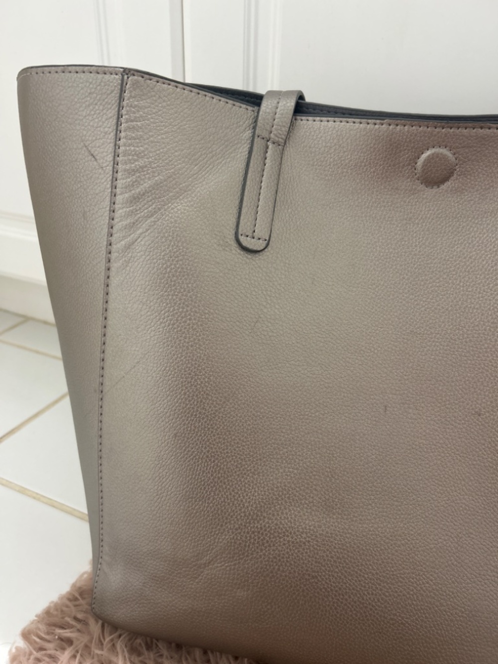 Large silver tote bag - Picture 2 of 4
